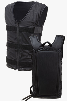 メッシュベスト + リュックタイプ・アイスクーラー